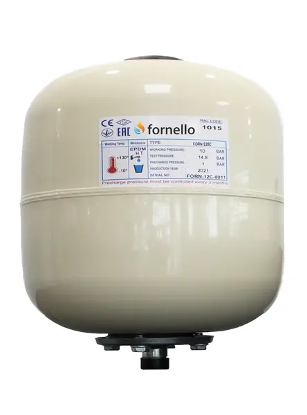 Vas expansiune solar Fornello 35 litri, vertical culoare ivory, presiune maxima 10 bar, membrana EPDM