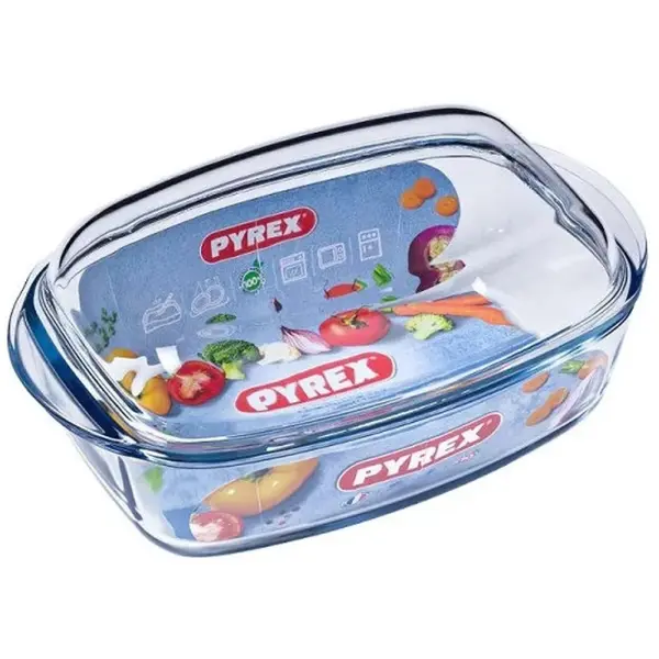 Vas Termorezistent, Rectangular, 4.5 l, cu Capac, Pyrex