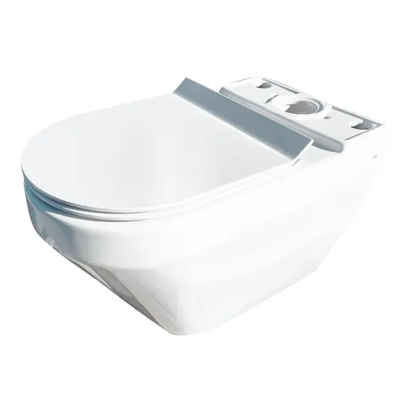 Vas WC pe pardoseala Cersanit Compact BTW Crea Oval Clean On 010/020 + capac cu inchidere lenta (soft close) K114-023