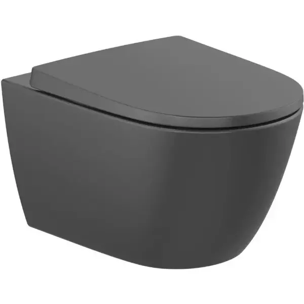 Vas WC Roca Ona A346687080, suspendat, Rimless, fara capac, Negru mat