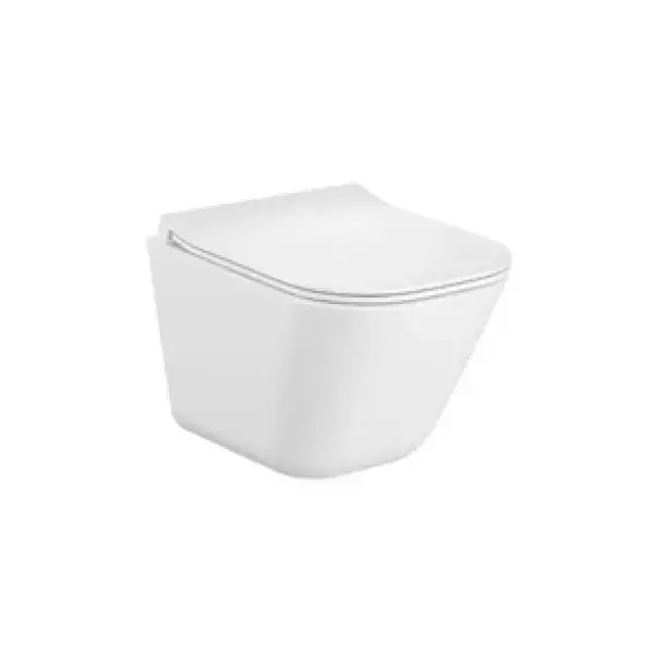 Vas WC Roca The Gap Square A34647A000, suspendat, Rimless, fara capac, Alb
