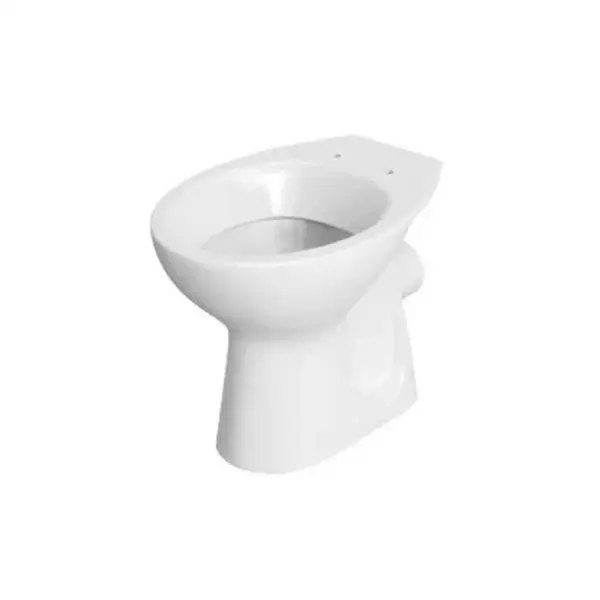 Vas wc stativ cu iesire laterala, oval, alb lucios, Cersanit Mito