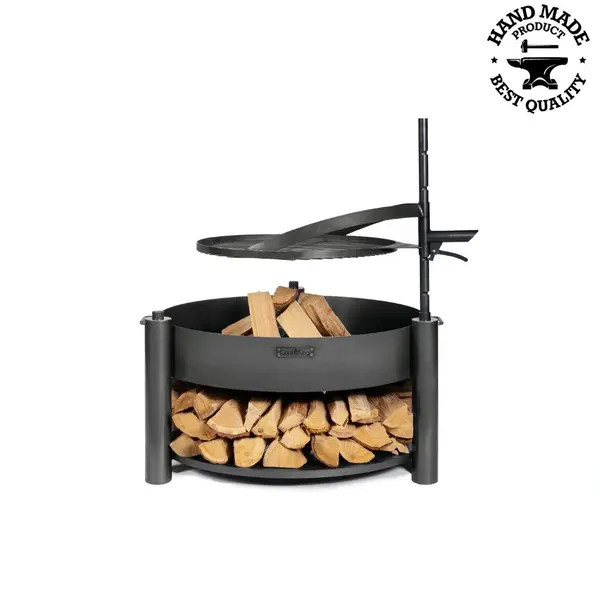 Vatra de fox exterior fonta otel grosime mare Montana X pe lemne multifunctionala robusta hand-made productie EU