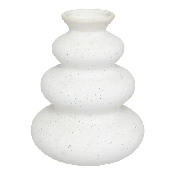 Vaza ceramica Delfar, Pako World, Alb, 18x18x20 cm