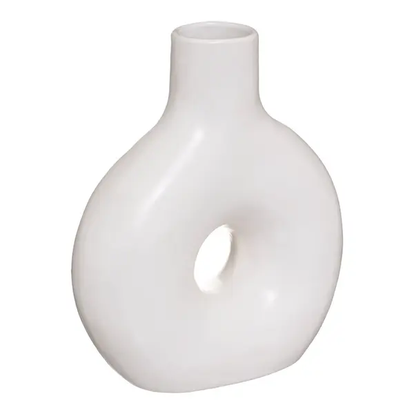 Vaza ceramica Wanif, Pako World, Alb, 17x7x19 cm
