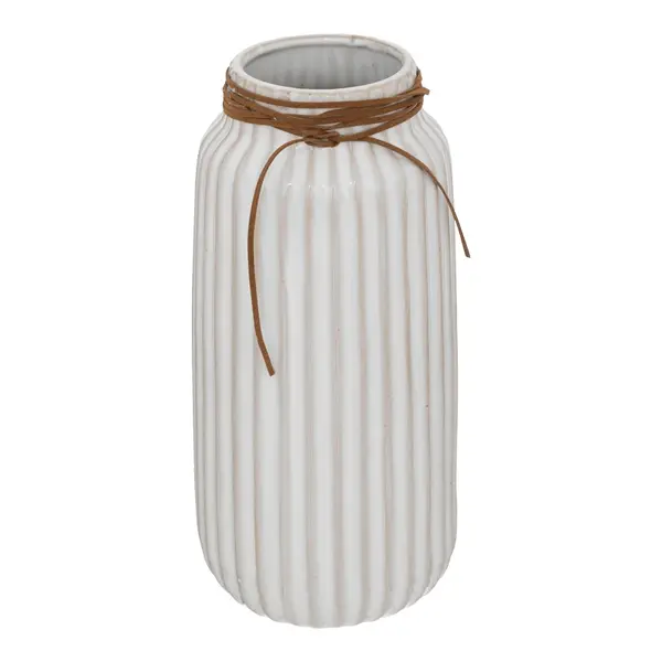 Vaza ceramica Whiten, Pako World, Alb, 13x13x28 cm