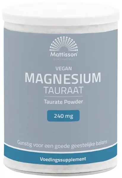 Vegan Magnesium Taurate, 240 mg, 250 g, Mattisson Healthstyle