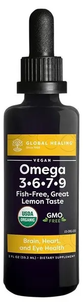Vegan Omega 3-6-7-9, 59.2 ml, Global Healing