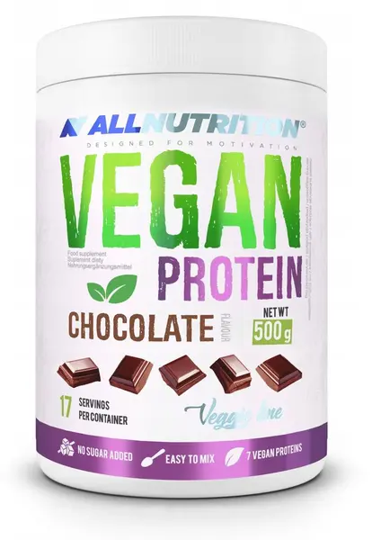 Vegan Protein, ciocolată , 500 g, AllNutrition