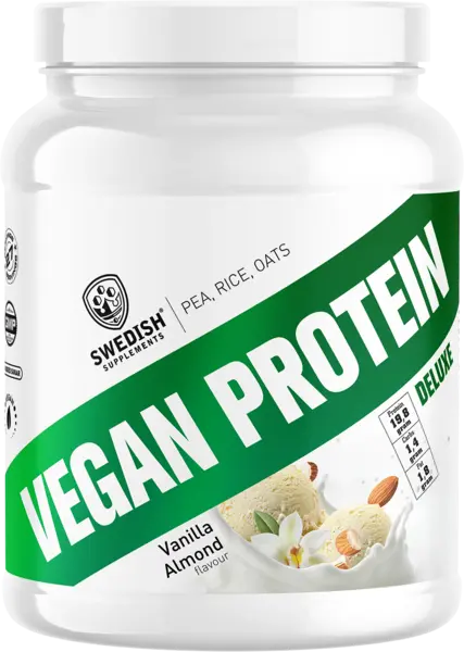 Vegan Protein Deluxe, vanilie cu migdale, 750 g, Swedish Supplements