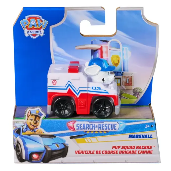Vehicul cu figurina, Paw Patrol, Pup Squad Racers, Marshall, 20156335