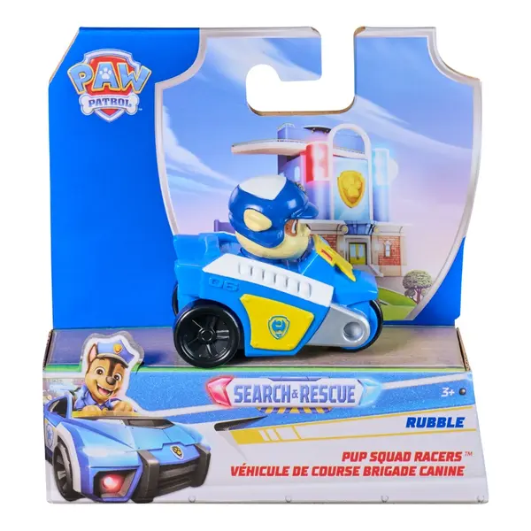 Vehicul cu figurina, Paw Patrol, Pup Squad Racers, Rubble, 20156337