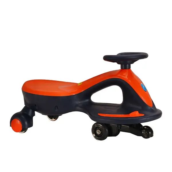 Vehicul electric tip PlasmaCar pentru copii Nichiduta, design sportiv fara pedale, volan ergonomic, cu baterie reincarcabila de 6V4.5AH, dimensiune 73 x 34.5 x 39 cm, blue orange
