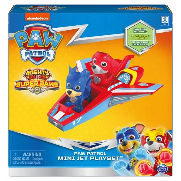 Vehicul Spin Master Paw Patrol - Chase și Marshall cu un avion, cu figurine
