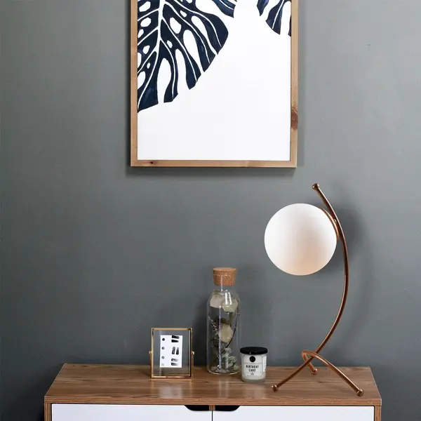 Veioza Aradia, Alb/Cupru, 23x18x43 cm