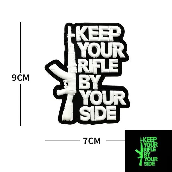 Velcro Patch KEEP YOUR RIFLE BY YOUR SIDE fosforescent - Default Title