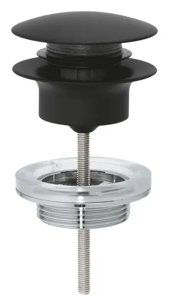 Ventil push to open Grohe 29510KF0, universal, 1 1/4 inch, compensare lungime, alama, mat, Negru