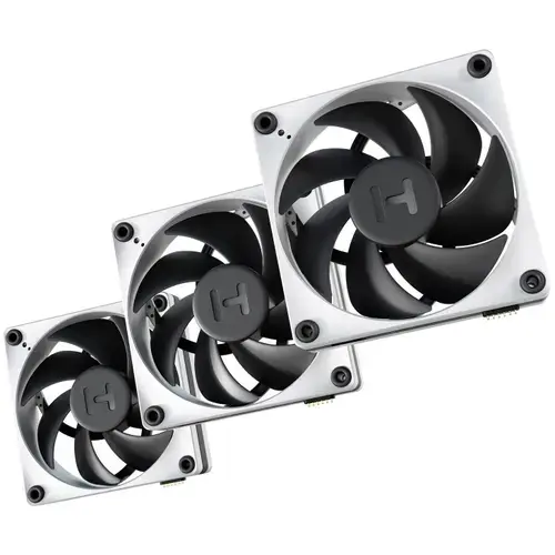 Ventilatoare HYTE FP12 THICC, 120mm, 3000 RPM, Set 3 bucati (Alb/Negru)