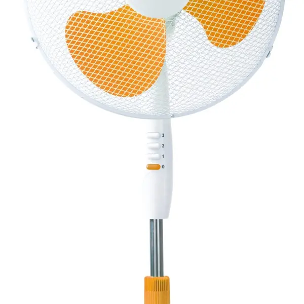 Ventilator camera, cu picior, 3 trepte de viteză, elice 40 cm, oscilație 90°, protecție termică, înălțime ajustabilă, Portocaliu
