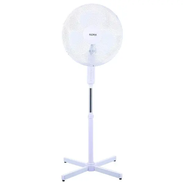 Ventilator cu Picior Floria, Alb, 40W, 3 Trepte Viteza, Motor Silentios