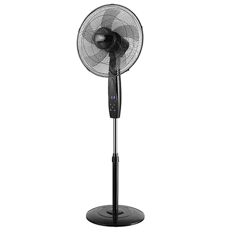 Ventilator cu picior si telecomanda Teesa 8065, 3 viteze, Temporizator, Oscilatie automata, Inaltime reglabila 114-137 cm, Panou tactil, 50 W, 40 cm (Negru)