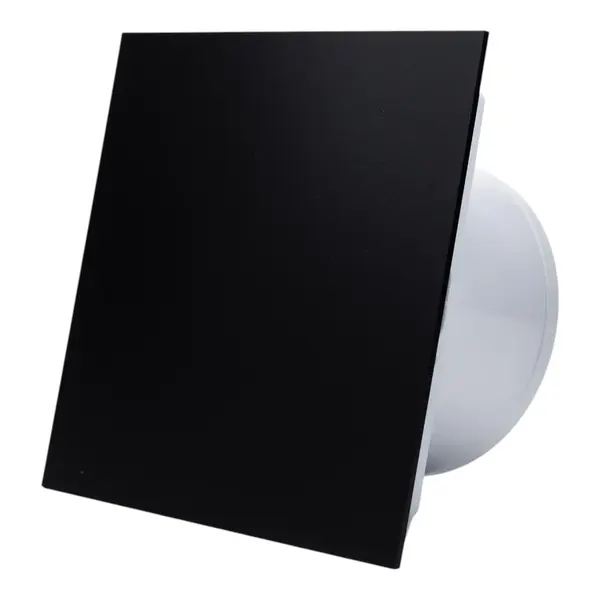 - Ventilator de baie Ecovent DECORA, Ø100, Super Silent, Panou Plexiglas schimbabil, Clapeta antiretur, Debit 93 m3/h, Garanție 5 ani, Negru Mat