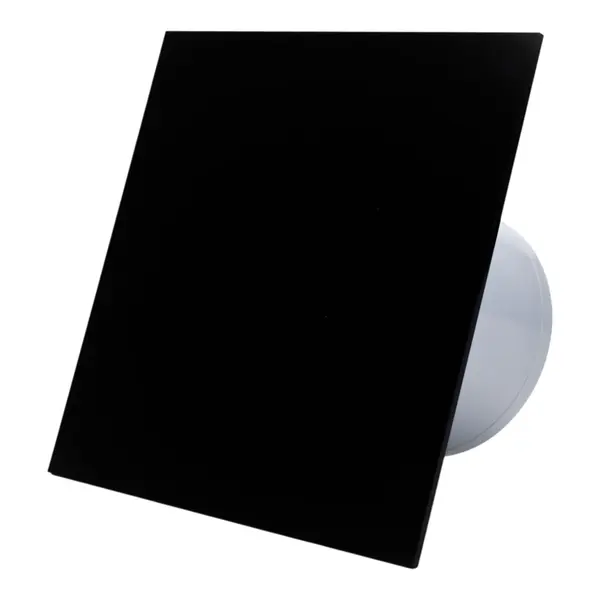 - Ventilator de baie Ecovent DECORA, Ø125, Super Silent, Panou Plexiglas schimbabil, Clapetă antiretur, Debit 140 m3/h, Garanție 5 ani, Negru Mat