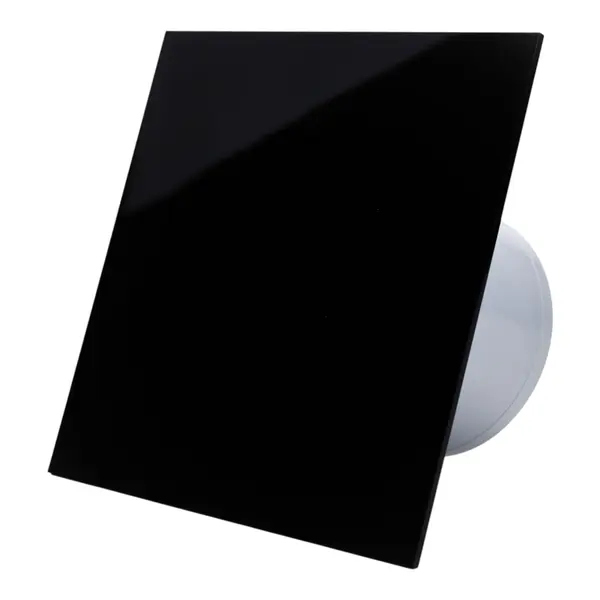 - Ventilator de baie Ecovent DECORA, Ø125, Super Silent, Panou Plexiglas schimbabil, Clapetă antiretur, Debit 140 m3/h, Garanție 5 ani, Negru