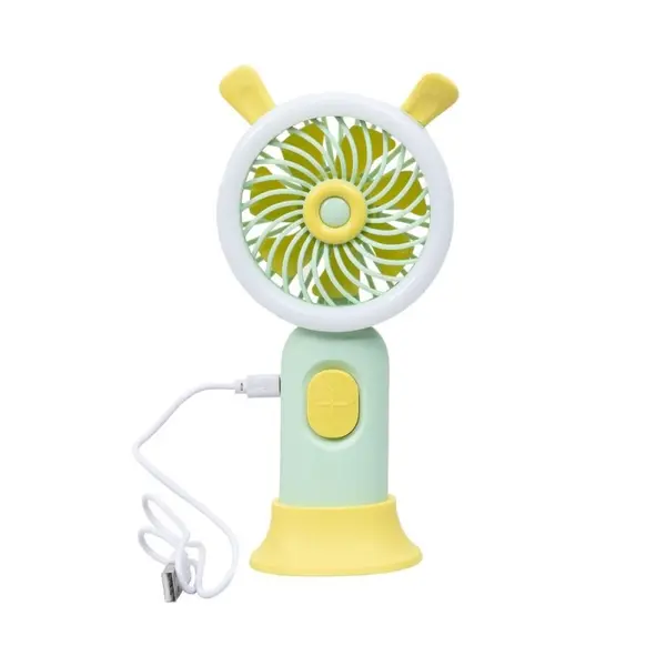Ventilator de Mana cu Suport, 3 Viteze, 3.7 W, Alimentare USB, Verde