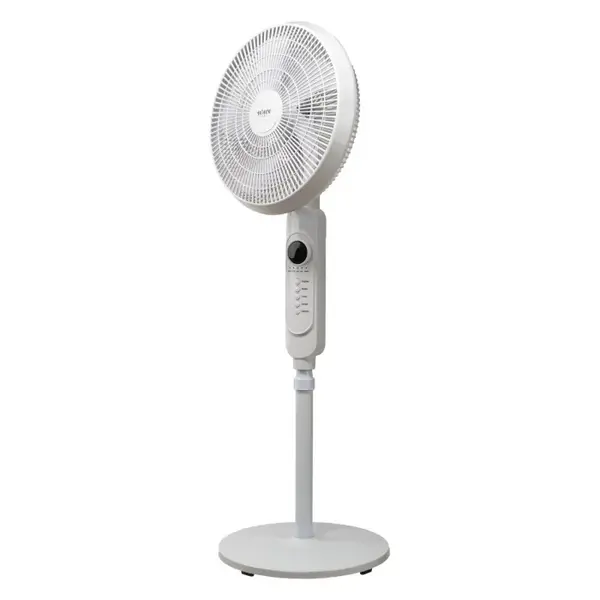 Ventilator de podea Bohm 16 , 45W, 3 viteze, Inaltime reglabila 125cm, Ecran LED, Telecomanda, Functie de oscilatie 75 , Alb