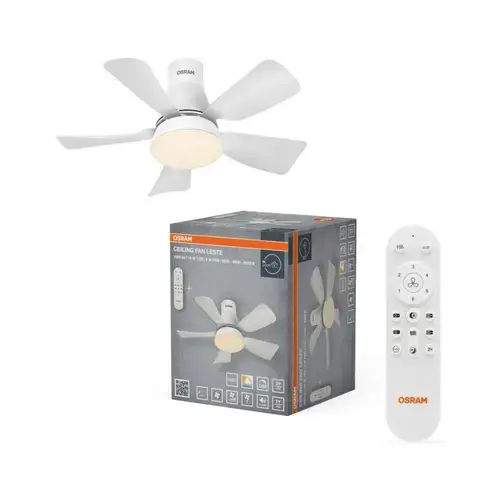 Ventilator de tavan Osram Leste 445, 21W, CCT 3000/4500/6500K, telecomanda inclusa