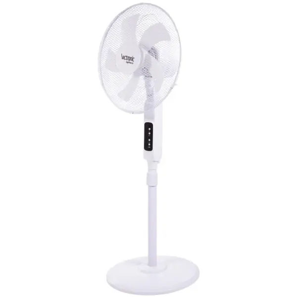 Ventilator Electric, cu Picior, Telecomanda, 40 cm, 3 Trepte Viteza, 45 W, Alb, Victronic