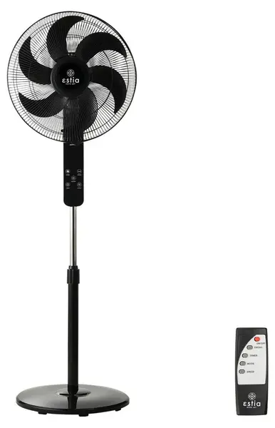 Ventilator Estia - Bow, 3 viteze, 40 cm, cu telecomandă, negru