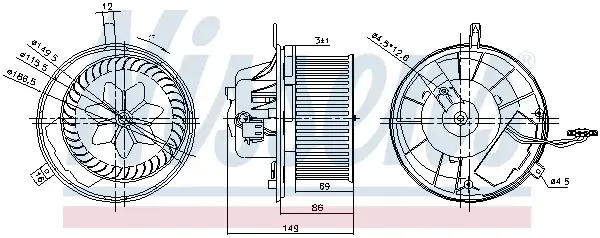 Ventilator habitaclu potrivit AUDI A3, Q3, TT; SEAT ALHAMBRA, ALTEA, ALTEA XL, LEON, TOLEDO III; SKODA OCTAVIA II, SUPERB II, YETI; VW CADDY ALLTRACK, CADDY ALLTRACK MINIVAN 1.0-3.6 02.03-