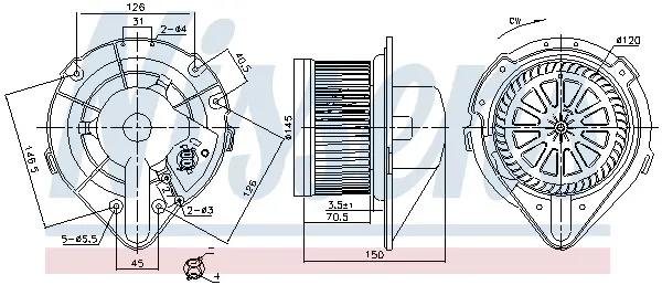 Ventilator habitaclu potrivit AUDI A4 B5; SKODA SUPERB I; VW PASSAT B5, PASSAT B5.5 1.6-4.0 11.94-03.08