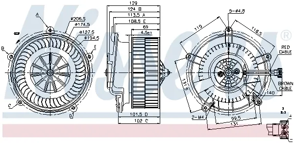 Ventilator habitaclu potrivit BMW Seria 7 (E65, E66, E67); ROLLS-ROYCE PHANTOM VII, PHANTOM VII DROPHEAD 3.0-6.75 07.01-07.17