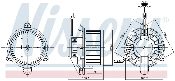Ventilator habitaclu potrivit MERCEDES A (V177), A (W177), B SPORTS TOURER (W247), CLA (C118), CLA SHOOTING BRAKE (X118), EQA (H243), EQB (X243), GLA (H247), GLB (X247) 1.3-Electric 03.18-