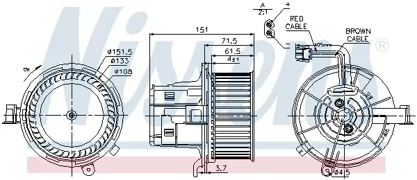 Ventilator habitaclu potrivit MERCEDES C T-MODEL (S204), C (W204), E (A207), E (C207), E T-MODEL (S212), E (W212), GLK (X204), SLS AMG (C197), SLS AMG (R197) 1.6-6.2 01.07-