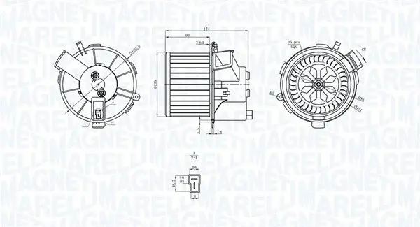 Ventilator habitaclu potrivit PEUGEOT 307 1.4-2.0D 08.00-12.09