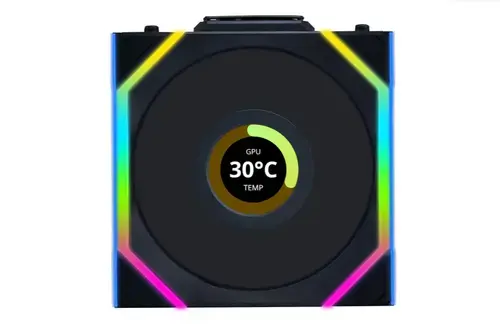 Ventilator Lian Li UNI FAN SL, aRGB, PWM, LCD, 120 mm (Negru)