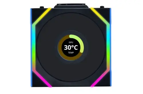 Ventilator Lian Li UNI FAN SL, LCD, aRGB, PWM, Reverse Blade, 120 mm (Negru)