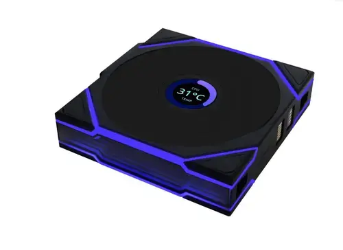 Ventilator Lian Li UNI FAN TL, LCD, Reverse Blade, aRGB, 124 x 120 x 28mm (Negru)