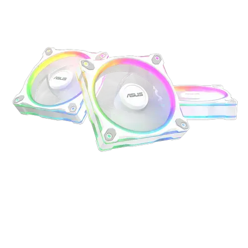 Ventilator PC Asus Prime MR120 ARGB, Set 3 bucati, 12cm, 0-1600rpm, Sleeve Bearing, 58 cfm (Alb)