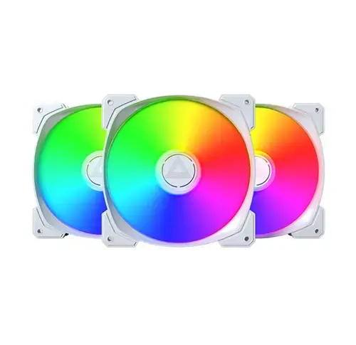 Ventilator PC Montech HP140, 1600rpm, iluminare aRGB, 3buc (Alb)