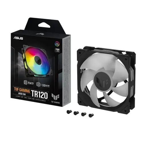 Ventilator PC TUF Gaming TR120, ASUS, ARGB, 12 x 12 x 2.5 cm, Multicolor