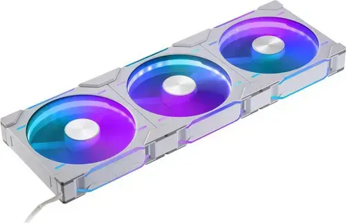 Ventilator Phanteks D30 Reverse PH-F140D30R_DRGB_PWM_WT01_3P, Set 3 bucati, 140 mm, 4-pin PWM, 1800 RPM, D-RGB (Alb)