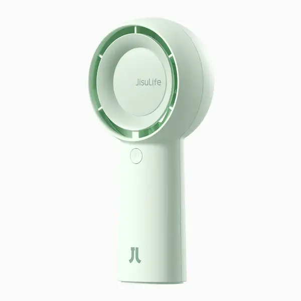 - Ventilator portabil de mână JISULIFE, Life5 Plus, autonomie 3-15h, baterie 4000mAh, 5 viteze, încărcare rapidă, Verde mentă