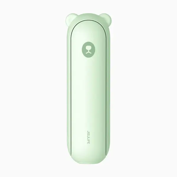 - Ventilator portabil de mână JISULIFE, Life8 Plus, autonomie 11-46h, baterie 4500mAh, funcție Power Bank, lanternă LED, design pliabil, 3 viteze, încărcare rapidă, Verde mentă