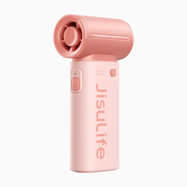 - Ventilator portabil de mână JISULIFE, Life9, autonomie 2-12h, baterie 3600mAh, 5 viteze, încărcare rapidă, Roz