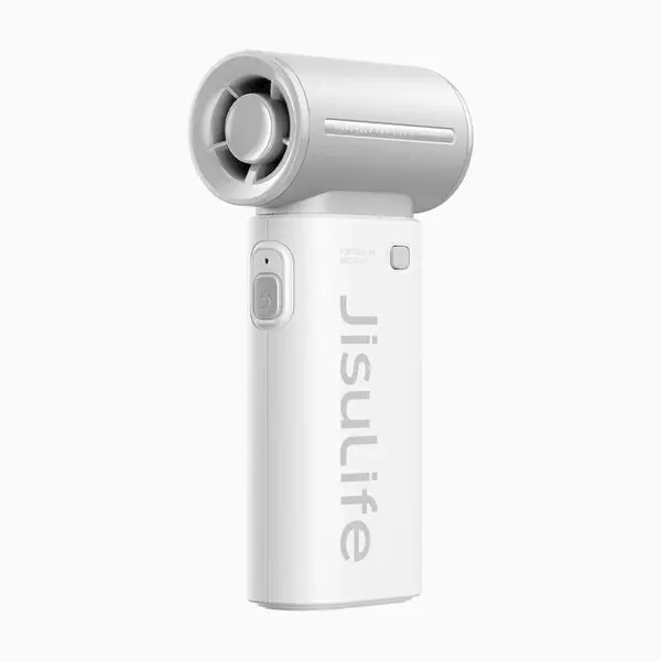 ventilator portabil de mana jisulife, life9, autonomie 2-12h, baterie 3600mah, 5 viteze, incarcare rapida, gri deschis
